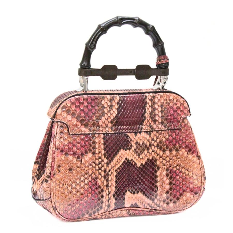 GUCCI グッチ レディロック バンブー 2WAYバッグ パイソン 赤系 353522