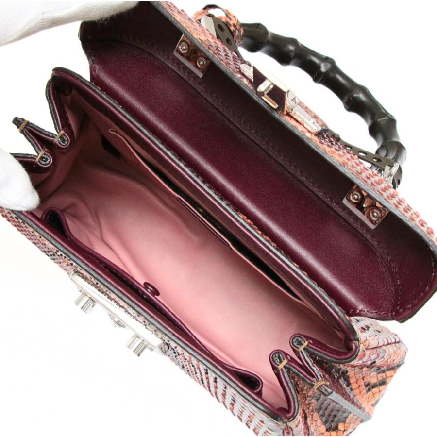 GUCCI グッチ レディロック バンブー 2WAYバッグ パイソン 赤系 353522