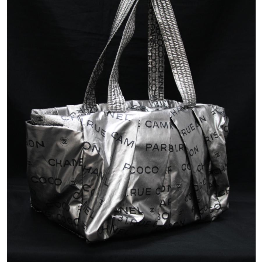 シャネル CHANEL アンリミテッド トートバッグ ナイロン シルバー 12
