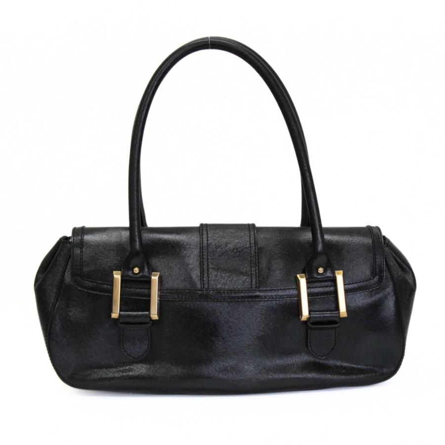 FENDI フェンディ ヴィンテージ ハンドバッグ ロゴ金具 レザー 黒
