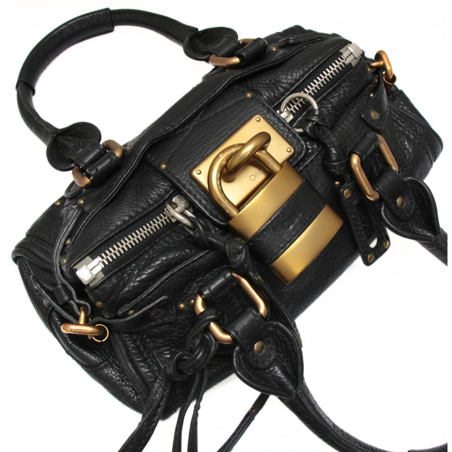 クロエ Chloe パディントン ハンドバッグ レザー 黒 【74064】