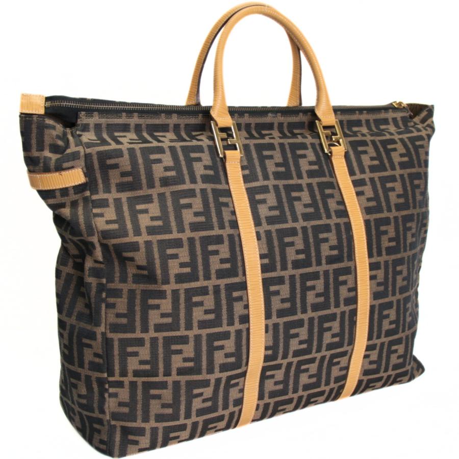 フェンディ FENDI ズッカ柄 トートバッグ キャンバス ブラウン 【74114 