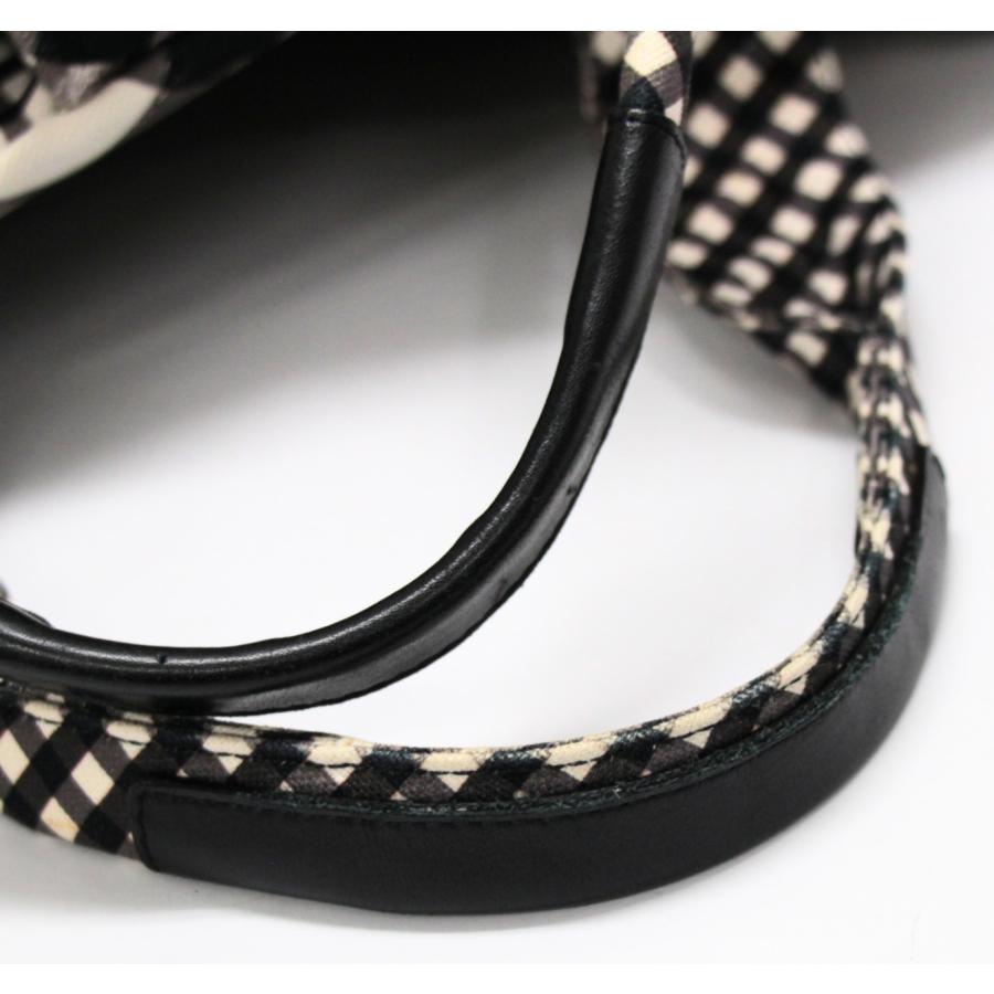 美品 シャネル CHANEL 2000年 クルーズライン ギンガムチェック トート