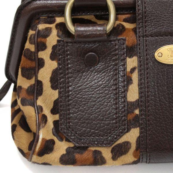 セリーヌ CELINE ヴィンテージ ハンドバッグ ハラコ レオパード