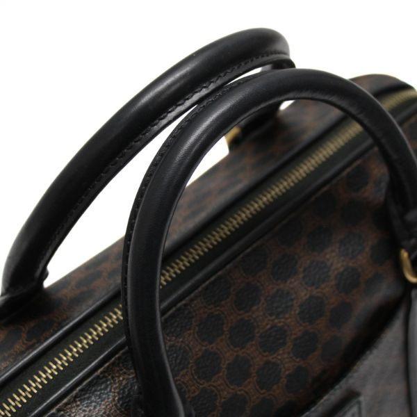 CELINE セリーヌ ヴィンテージ マカダム ボストンバッグ PVC×レザー 黒