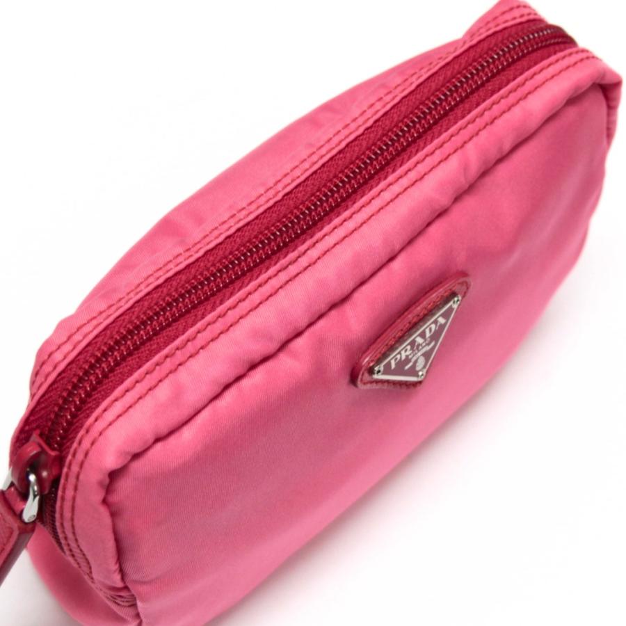 プラダ PRADA 三角ロゴ ポーチ 内ポケット ナイロン ピンク 1N0021 【75206】 プラダ PRADA 三角ロゴ ポーチ 内ポケット ナイロン ピンク 1N0021