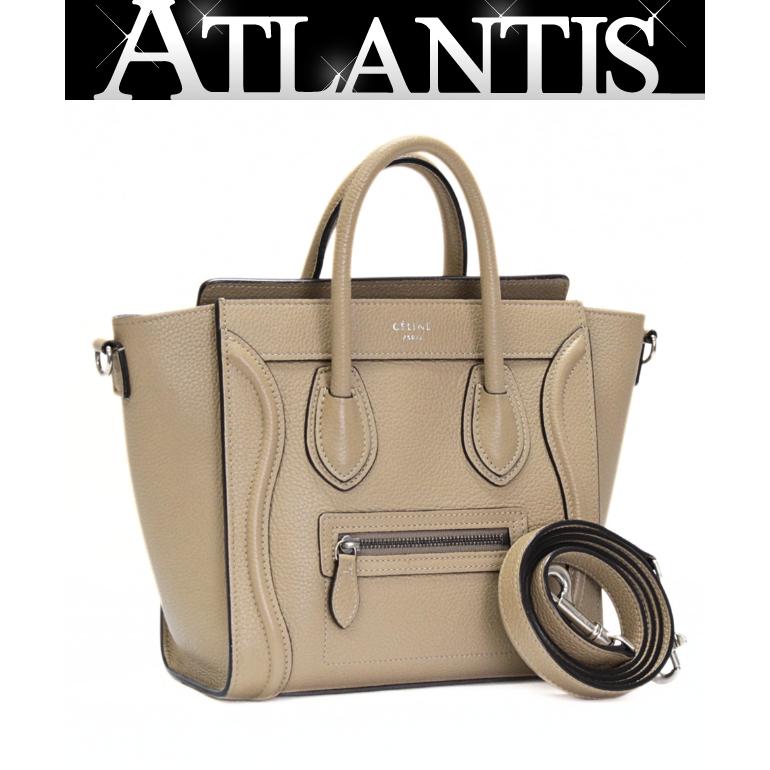 CELINE セリーヌ ラゲージ ナノショッパー 2WAYバッグ レザー ライト