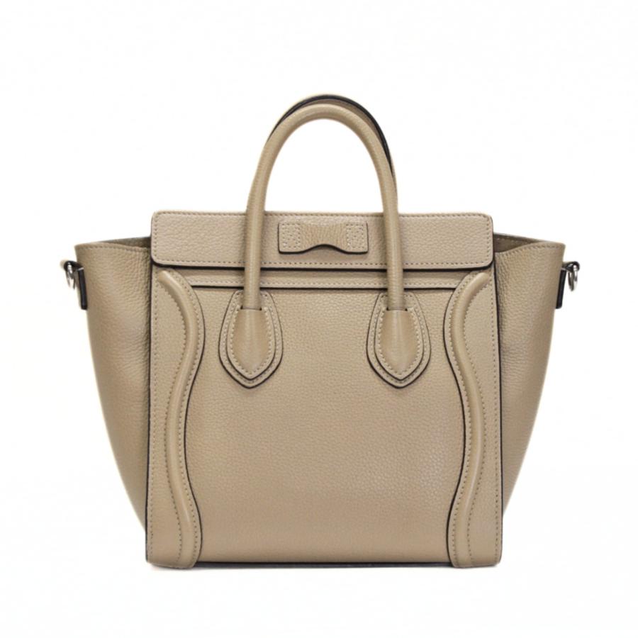 CELINE セリーヌ ラゲージ ナノショッパー 2WAYバッグ レザー ライト