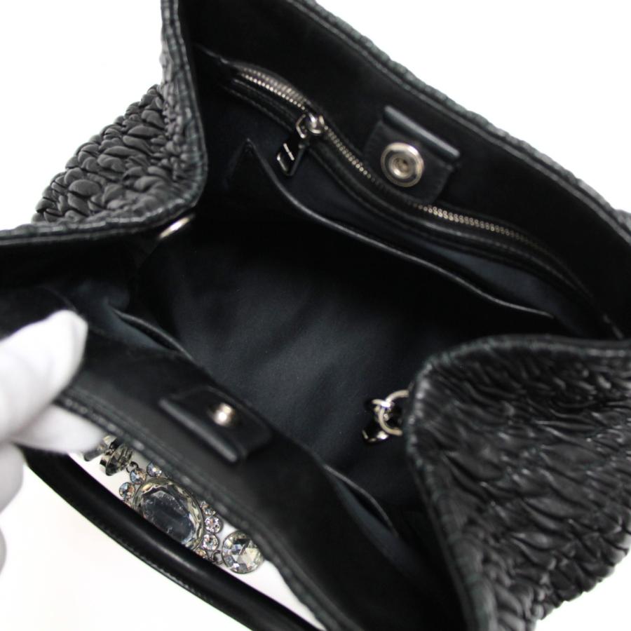 miu miu マテラッセ ビジュー ２wayバッグ miu ミュウミュウ マテラッセ ビジュー 2WAYバッグ ナッパレザー 黒