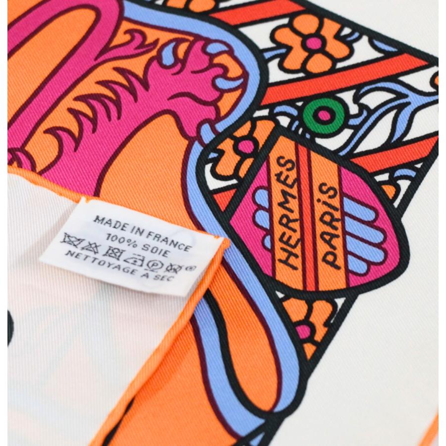 美品 エルメス HERMES カレ90 Duels Oniriques 夢見る決闘 大判スカーフ シルク100％ マルチカラー 【76433】 |  | 06