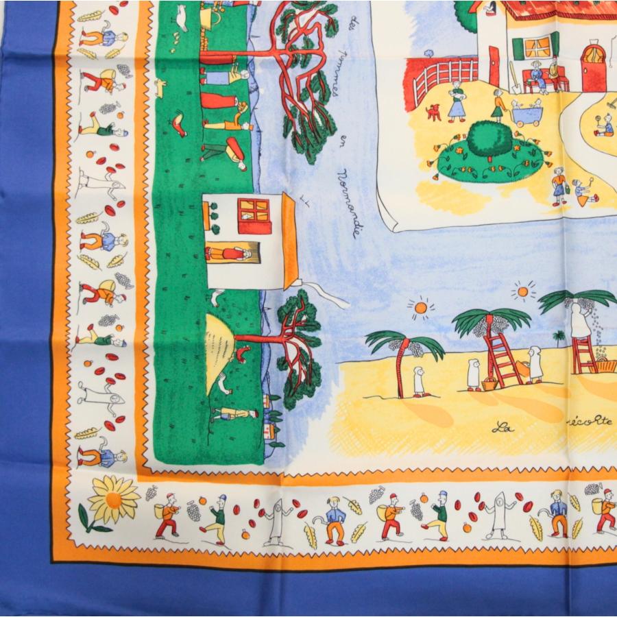 美品 エルメス HERMES カレ90 RE TOUR A LA TERRE 故郷に帰る 大判スカーフ シルク100% マルチカラー 【76444】 |  | 02