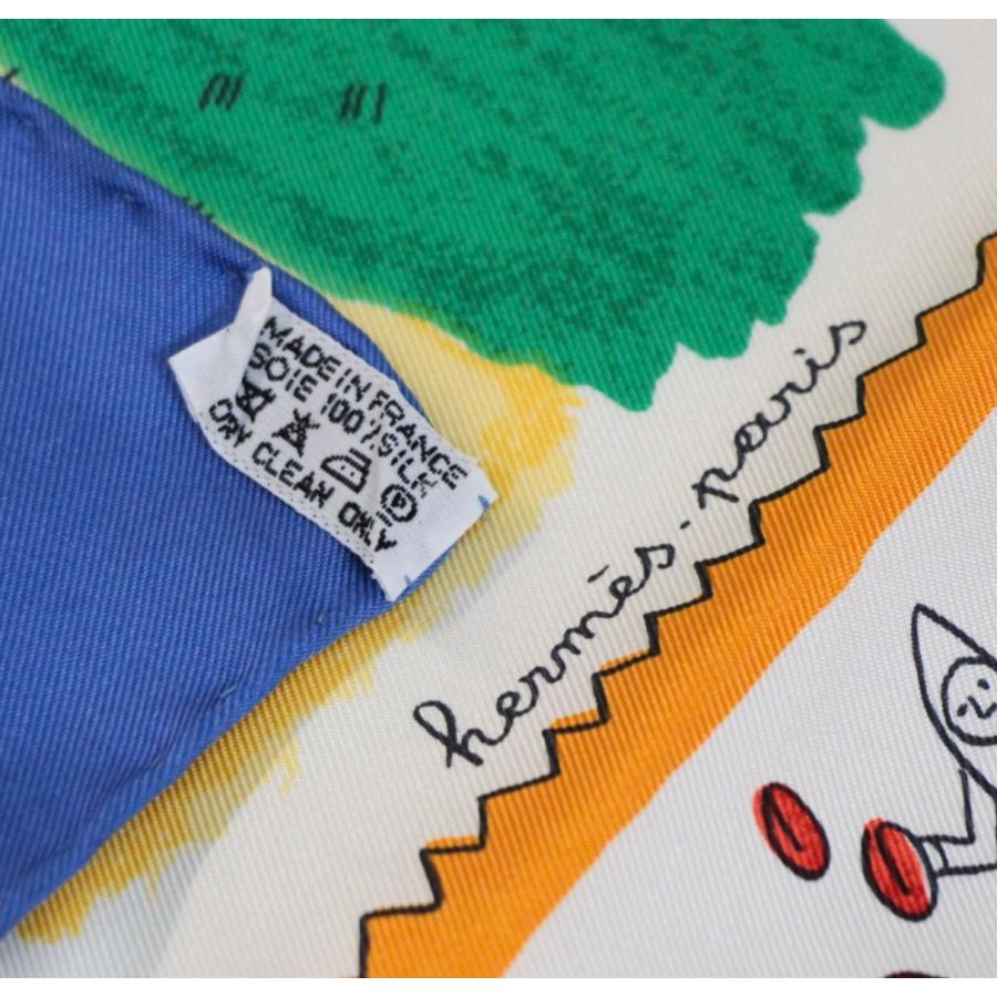美品 エルメス HERMES カレ90 RE TOUR A LA TERRE 故郷に帰る 大判スカーフ シルク100% マルチカラー 【76444】 |  | 06