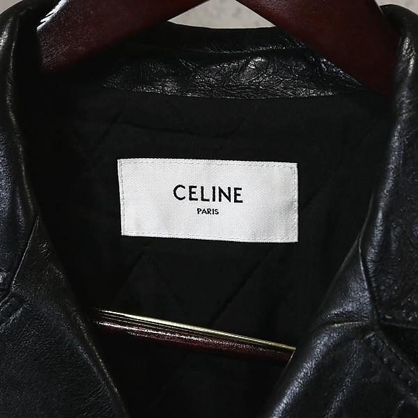 CELINE 銀座店 セリーヌ 美品 24AW ワックスドラムスキン カーコート
