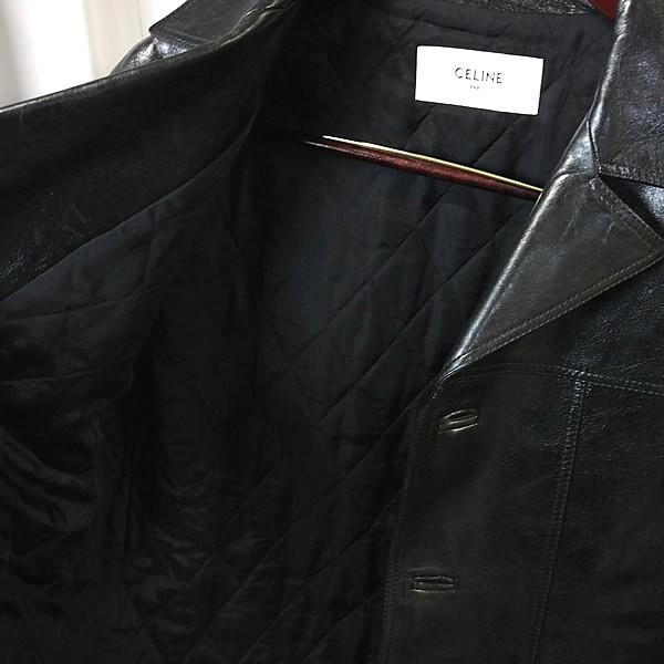 CELINE 銀座店 セリーヌ 美品 24AW ワックスドラムスキン カーコート