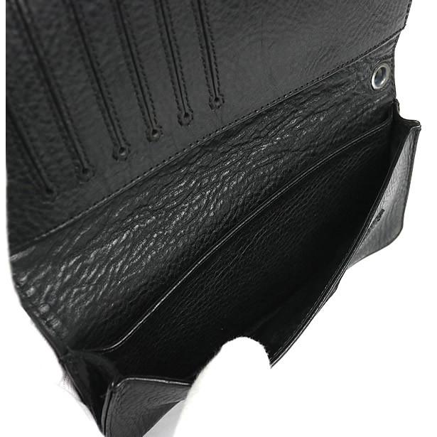 CHROME HEARTS 銀座店 クロムハーツ 美品 シングルフォールド ウォレット 長財布 札入れ レザー シルバー SV925 黒 ...