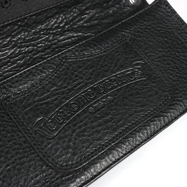 CHROME HEARTS 銀座店 クロムハーツ 美品 シングルフォールド ウォレット 長財布 札入れ レザー シルバー SV925 黒 ...