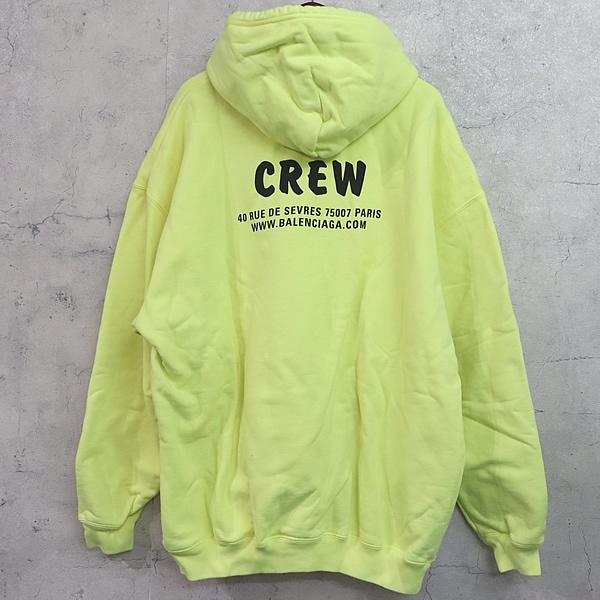 BALENCIAGA 銀座店 バレンシアガ SALE 20AW CREW クルーロゴ プルオーバー パーカー メンズ size:XS イエロー 97747_1
