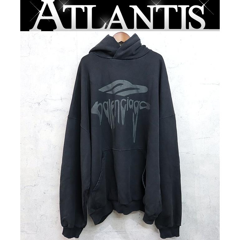 BALENCIAGA 新宿店 バレンシアガ 25SS ロゴ パーカー メンズ size:M 黒