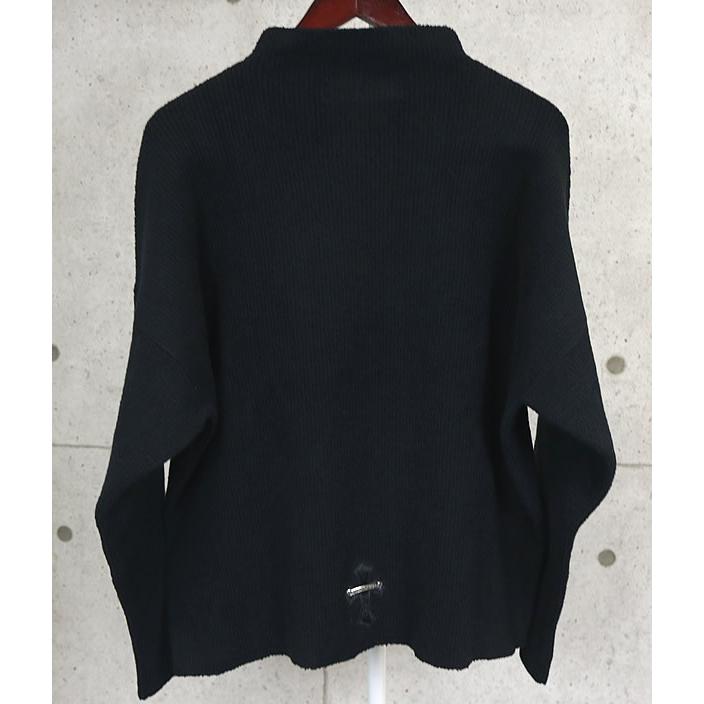 LOVE Kクロムハーツ ハラコクロスパッチハイネックカシミアニット XS LOVE Kクロムハーツ ハラコクロスパッチハイネックカシミアニット XS