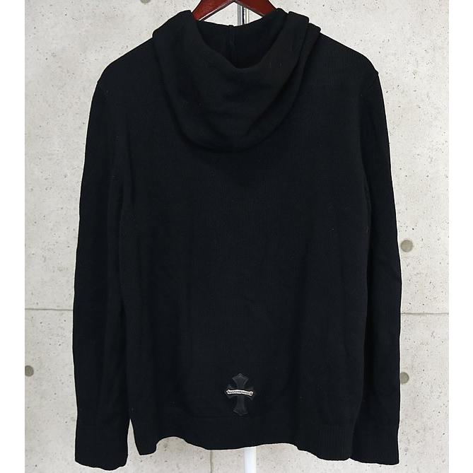 CHROME HEARTS 銀座店 クロムハーツ カシミヤ クロスパッチ ニット プルオーバー パーカー メンズ SV925 size:M 黒 98915 CHROME HEARTS 銀座店 クロムハーツ カシミヤ クロスパッチ ニット