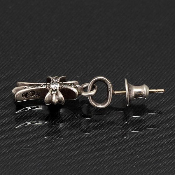 ベイビーファットピアス CHROME HEARTS クロムハーツ ベビーファット クロス ピアス 22k パヴェ