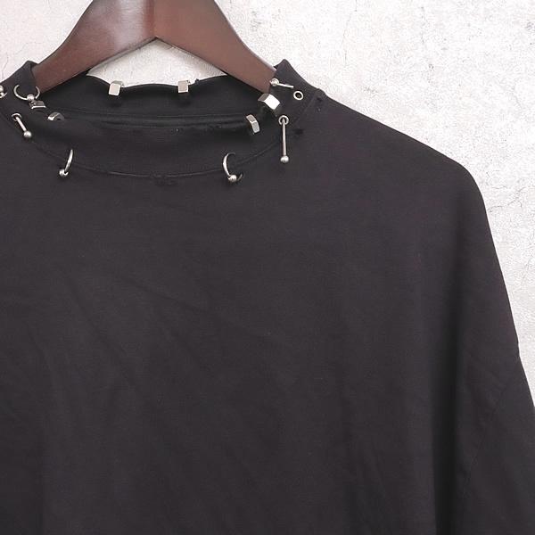 BALENCIAGA 新宿店 バレンシアガ 新品 ピアス装飾 ダメージ加工 クルー