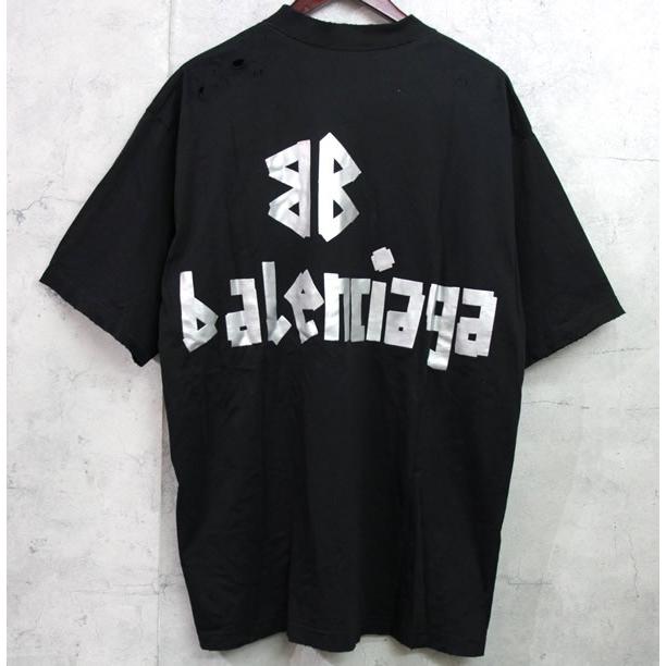 BALENCIAGA 銀座店 バレンシアガ テープロゴ ヴィンテージ加工 Tシャツ