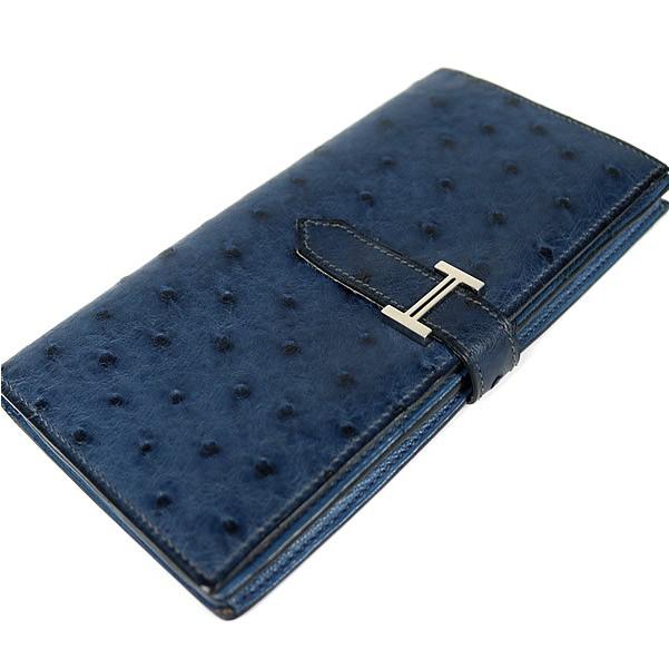 HERMES 銀座店 エルメス ベアンスフレ オーストリッチ □K刻印 二  