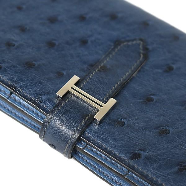 HERMES 銀座店 エルメス ベアンスフレ オーストリッチ □K刻印 二  