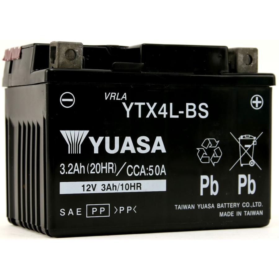 充電済み 台湾ユアサ TAIWAN YUASA YTX4L-BS 1年保証｜atlas-parts｜02