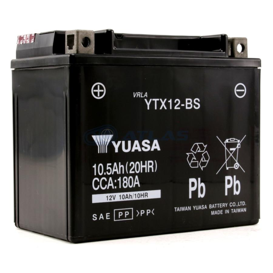 台湾YUASA YTX12-BS 液入り充電済み 1年保証付き 互換FTX12-BS GTX12-BS KTX12-BS｜atlas-parts｜02