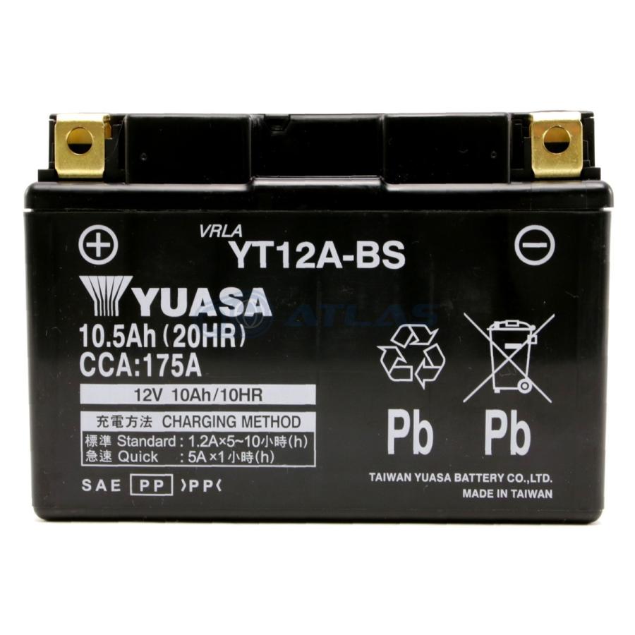 台湾YUASA YT12A-BS 液入り充電済み 1年保証付き 互換 FT12A-BS :070Y18B:アトラスダイレクトショップ - 通販 -  Yahoo!ショッピング