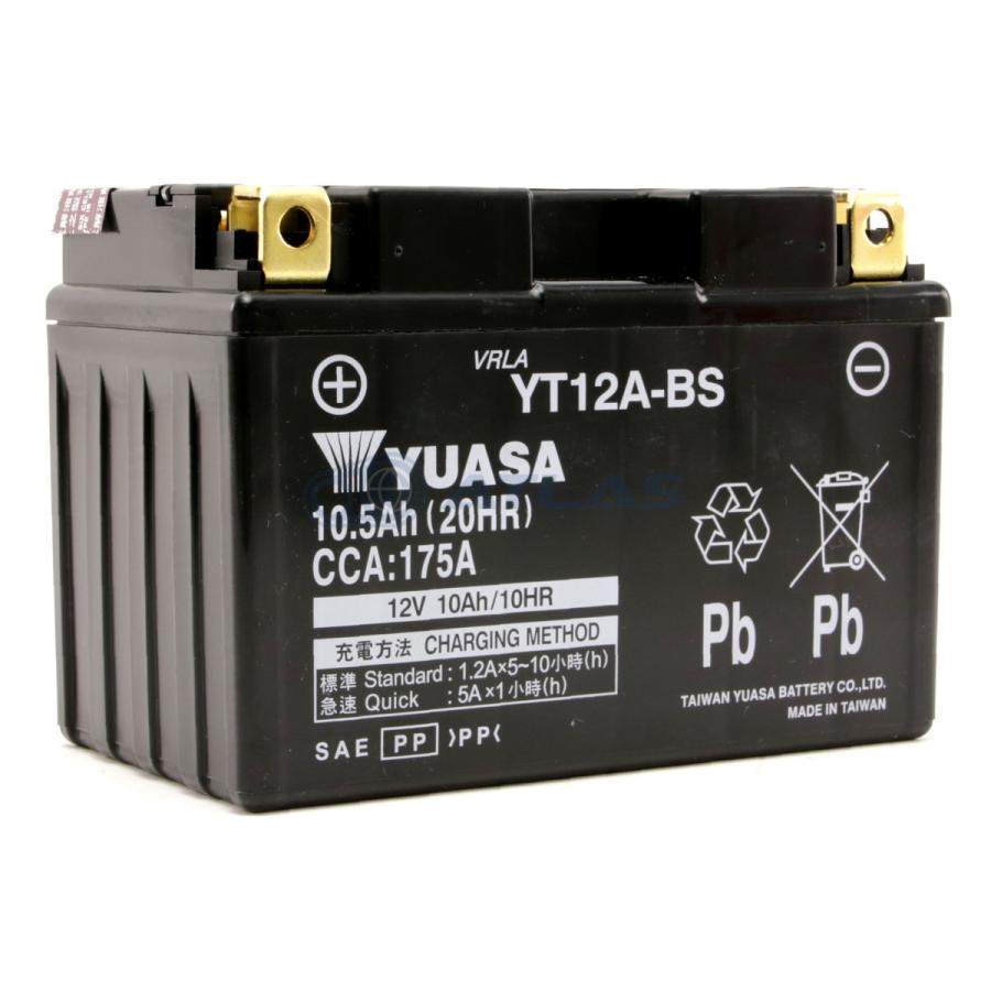 台湾YUASA YT12A-BS 液入り充電済み 1年保証付き 互換 FT12A-BS｜atlas-parts｜02