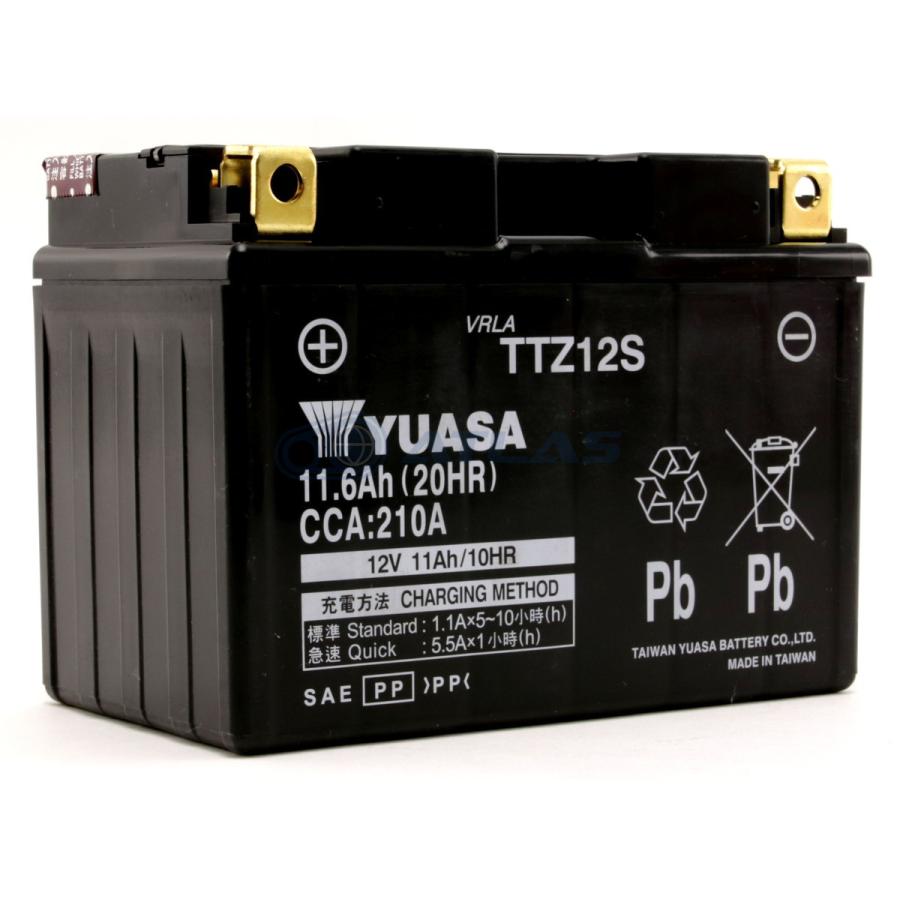 台湾YUASA TTZ12S 液入り充電済み 1年保証付き 互換 YTZ12S FTZ12S DTZ12S GTZ12S｜atlas-parts｜02