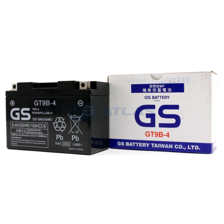 台湾GS GT9B-4メーカー初期充電済み 1年保証付き 互換YT9B-BS FT9B-4 傾斜搭載 横置き搭載可｜atlas-parts｜04