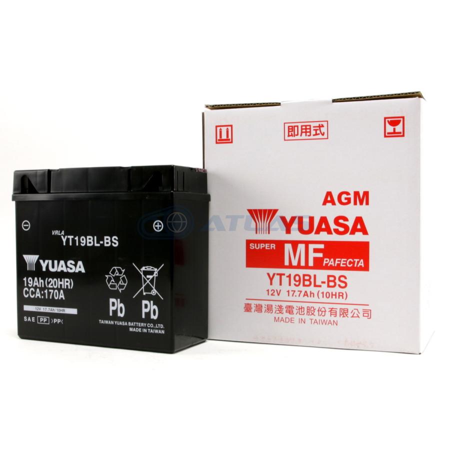 台湾YUASA YT19BL-BS 液入り充電済み 1年保証付き 互換 EXIDE 61212346800 BMW純正 19A 51913｜atlas-parts｜06