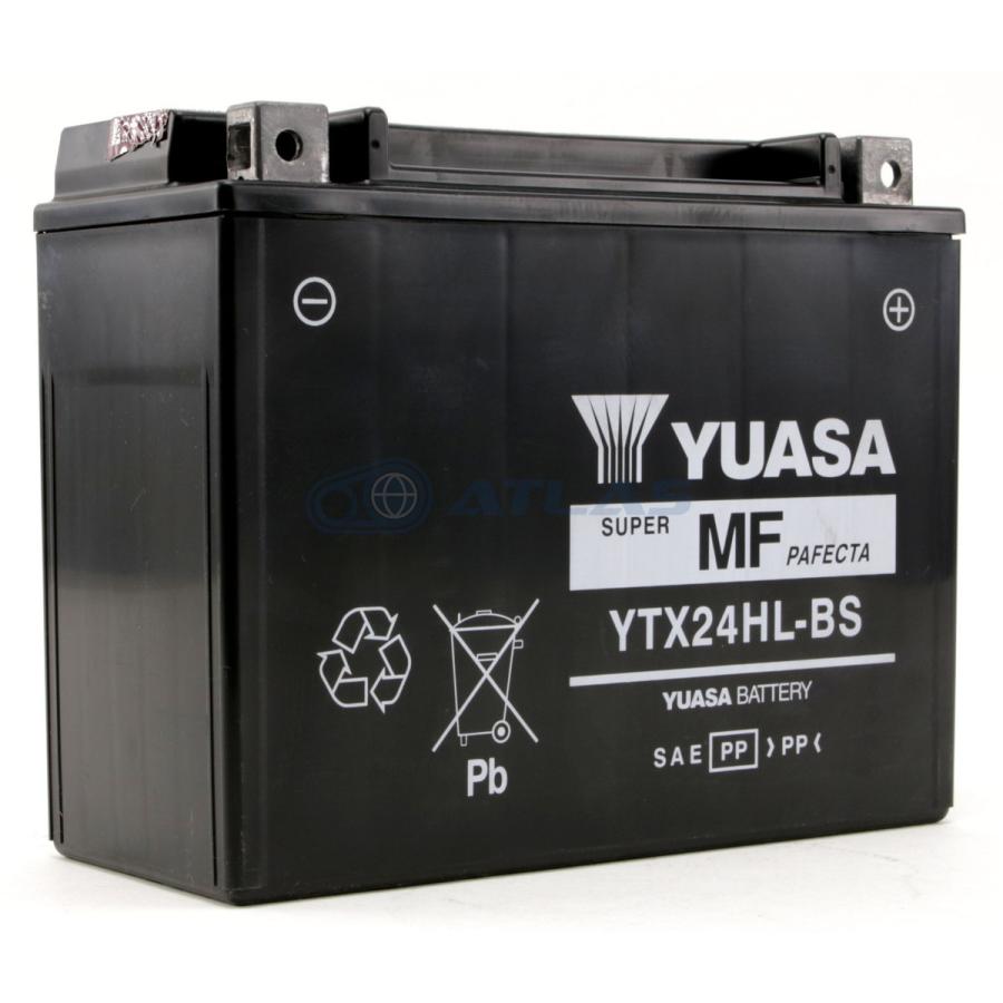 台湾YUASA YTX24HL-BS 液入り充電済み 1年保証付き 互換Y50-N18L-A3 66010-82B 66000210｜atlas-parts｜02