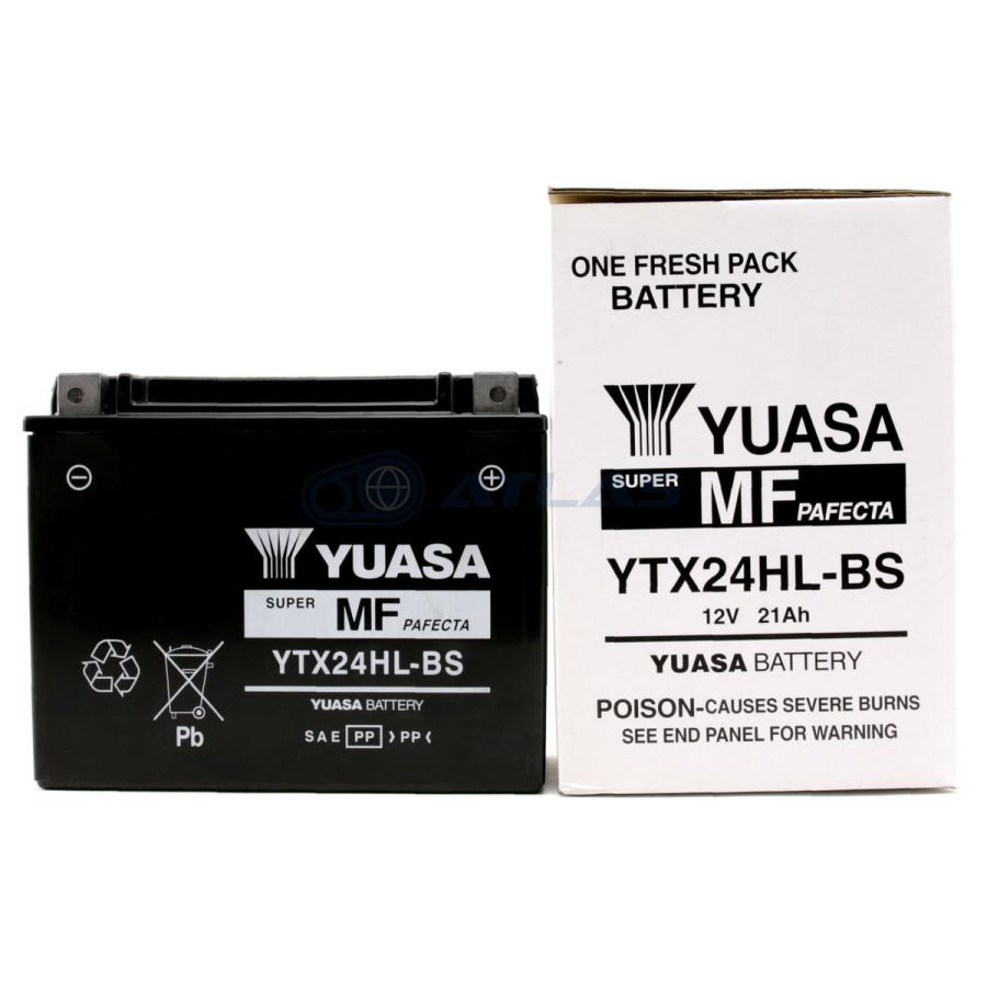 台湾YUASA YTX24HL-BS 液入り充電済み 1年保証付き 互換Y50-N18L-A3 66010-82B 66000210｜atlas-parts｜04