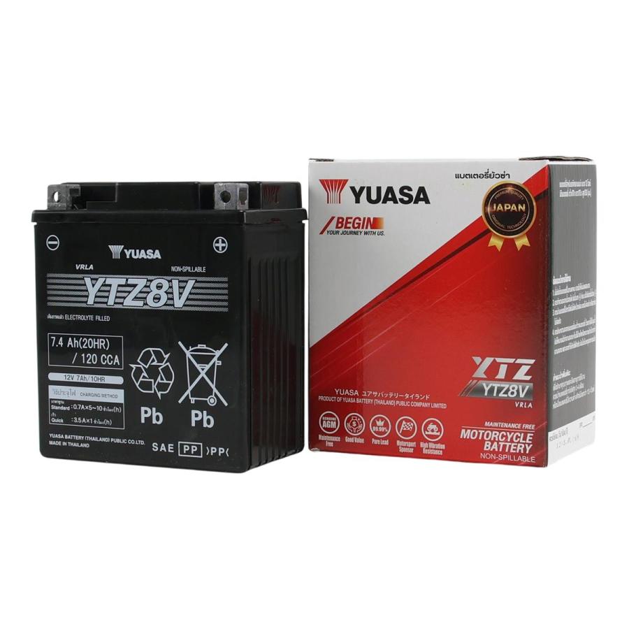ゆー バイク バッテリー タイユアサ THAI YUASA YTZ8V 液入り充電済