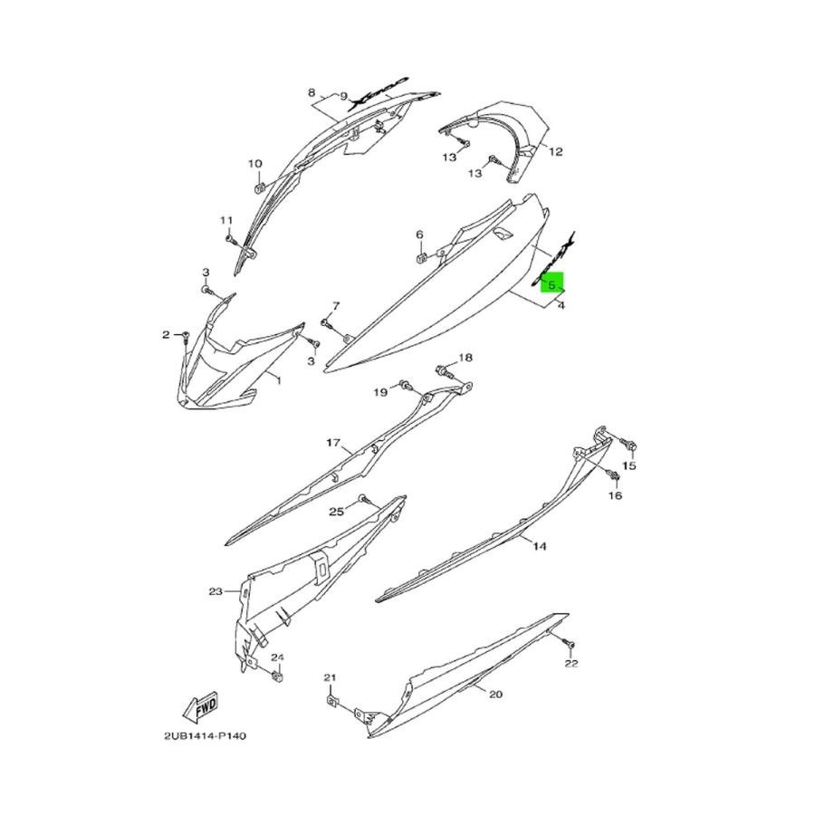 台湾ヤマハ純正 4型 シグナスX CYGNUS X 3Dエンブレム 左