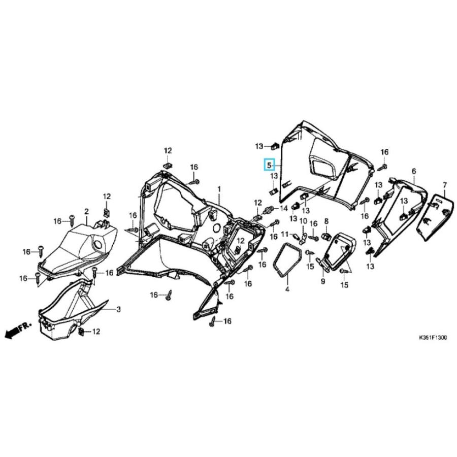 ベトナムホンダ 純正 PCX JF56 アウター R インナー カバー ブラック 右 81138-K35-V00ZD|atlas-parts|02