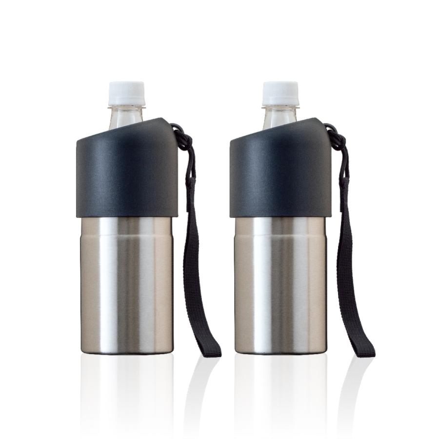 ペットボトルホルダー 真空 保冷 ステンレス ボトルインボトル ストラップ付シルバー2個セット ５００ｍｌ ６５０mlサイズ用 ボトルクーラー Abib Bsv2p Abib Bsv2p アトラス Eショップ Yahoo 店 通販 Yahoo ショッピング