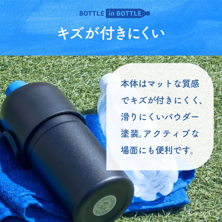 ペットボトルホルダー ボトルインボトル 500ml 650ml 保温 保冷 真空断熱 水筒 ステンレス 折りたたみ ハンドル付 キズ付きにくい ボトルクーラー カバー ABIB-E | Atlas（キッチン、日用品） | 18