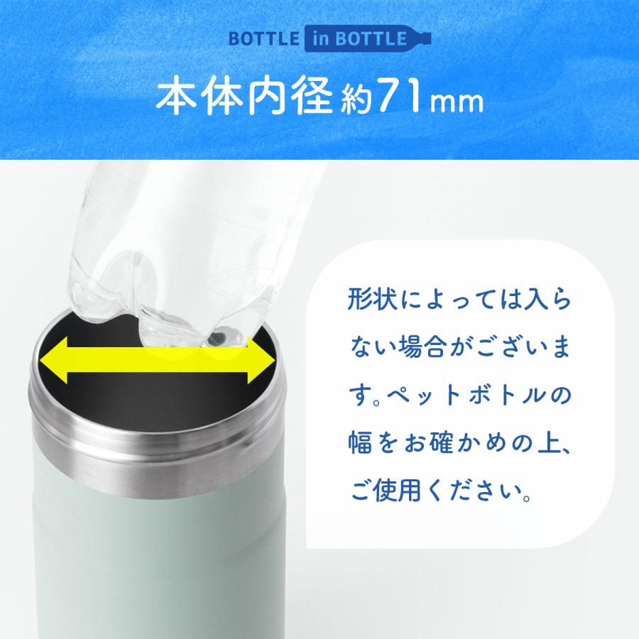 ペットボトルホルダー ボトルインボトル 500ml 650ml 保温 保冷 真空断熱 水筒 ステンレス 折りたたみ ハンドル付 キズ付きにくい ボトルクーラー カバー ABIB-E | Atlas（キッチン、日用品） | 21