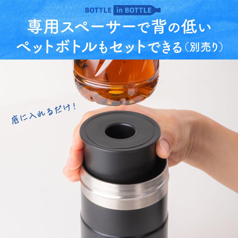 ペットボトルホルダー ボトルインボトル 500ml 650ml 保温 保冷 真空断熱 水筒 ステンレス 折りたたみ ハンドル付 キズ付きにくい ボトルクーラー カバー ABIB-E | Atlas（キッチン、日用品） | 22
