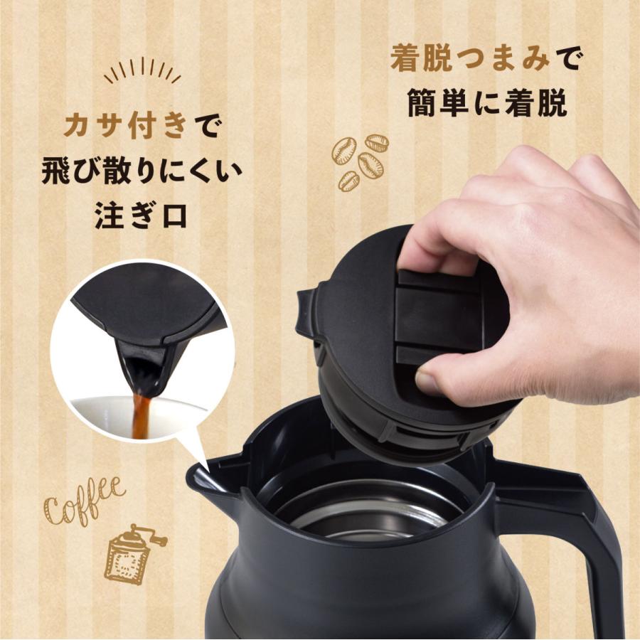 6個セット コーヒーサーバー 卓上ポット 650ml 保温 保冷 真空断熱 保温ポット 保冷ポット ステンレス 水量統制機能 直接ドリップ カフェリンク ACS-605BK6P_4
