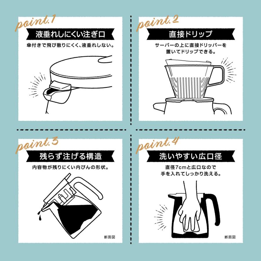 6個セット コーヒーサーバー 卓上ポット 保温ポット 保冷ポット 800ml 真空断熱 保温 保冷 魔法瓶 ステンレス 洗いやすい 直接ドリップ アトラス ACS-803-6P_11