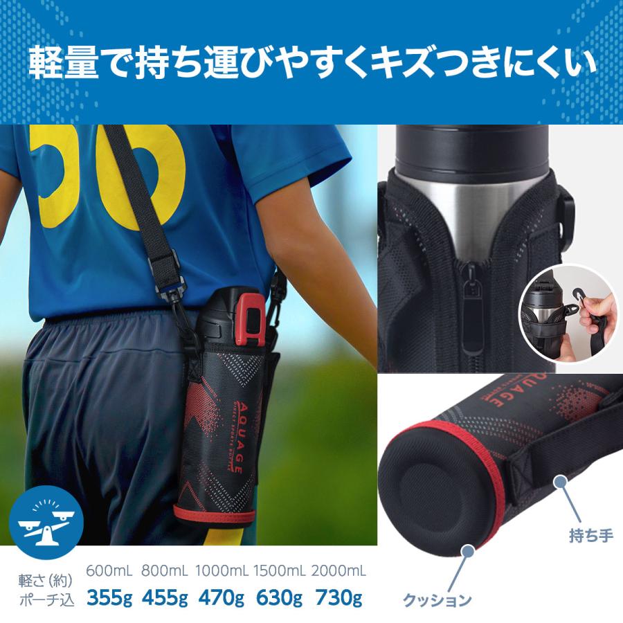 AQUAGE（Atlas） 水筒 600ml 保冷 軽量 軽い 子供 真空断熱 ステンレス