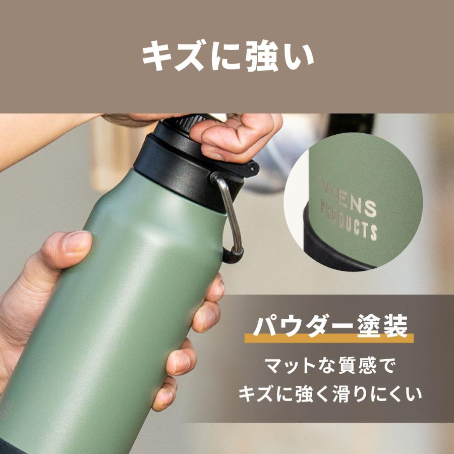 WENS 水筒 600ml 保冷 直飲み ステンレス ハンドル付き ダイレクト