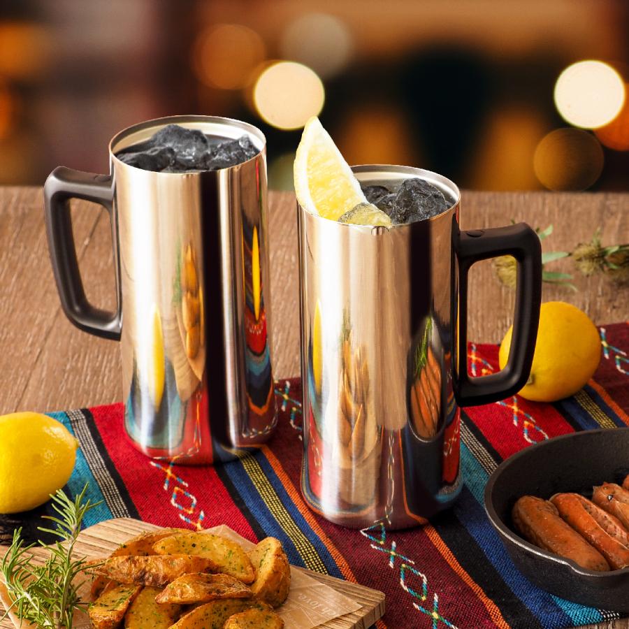 Sinqs 10個セット ビールジョッキ 700ml 保冷 真空断熱 ステンレス